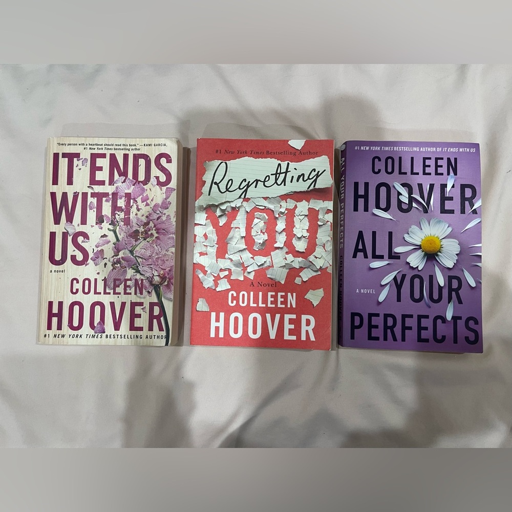 Colleen Hover Books: It Ends with Us; Regretting You; All Your Perfects